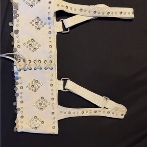 White Studded Corset Belt